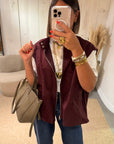 Gilet sans manches Deva façon bombers Bordeaux