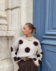 Pull beige à pois - HAPPY