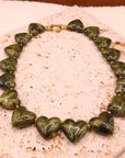 Collier Cœur kaki