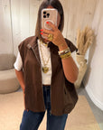 Gilet sans manches Deva façon bombers Choco