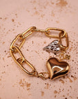 Bracelet double Heart gold & silver