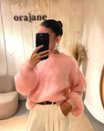 Pull mohair Lisa rose