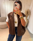 Gilet sans manches Deva façon bombers Choco
