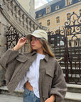 Veste bombers beige/marron - Billy