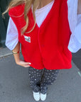 Veste sans manches Rouge - LAURA