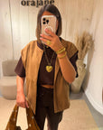 Gilet Eva sans manches Camel