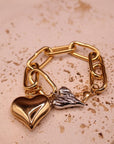 Bracelet double Heart gold & silver