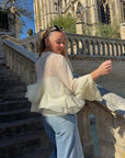 Blouse à volants Jaune Beurre - Louisa