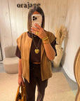 Gilet Eva sans manches Camel