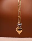 Bracelet double Heart gold & silver