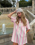 Combi Short Rayé Rose - Louise