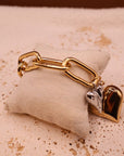 Bracelet double Heart gold & silver