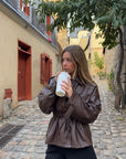 Veste cintrée marron - Roxane