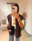 Gilet Eva sans manches Choco
