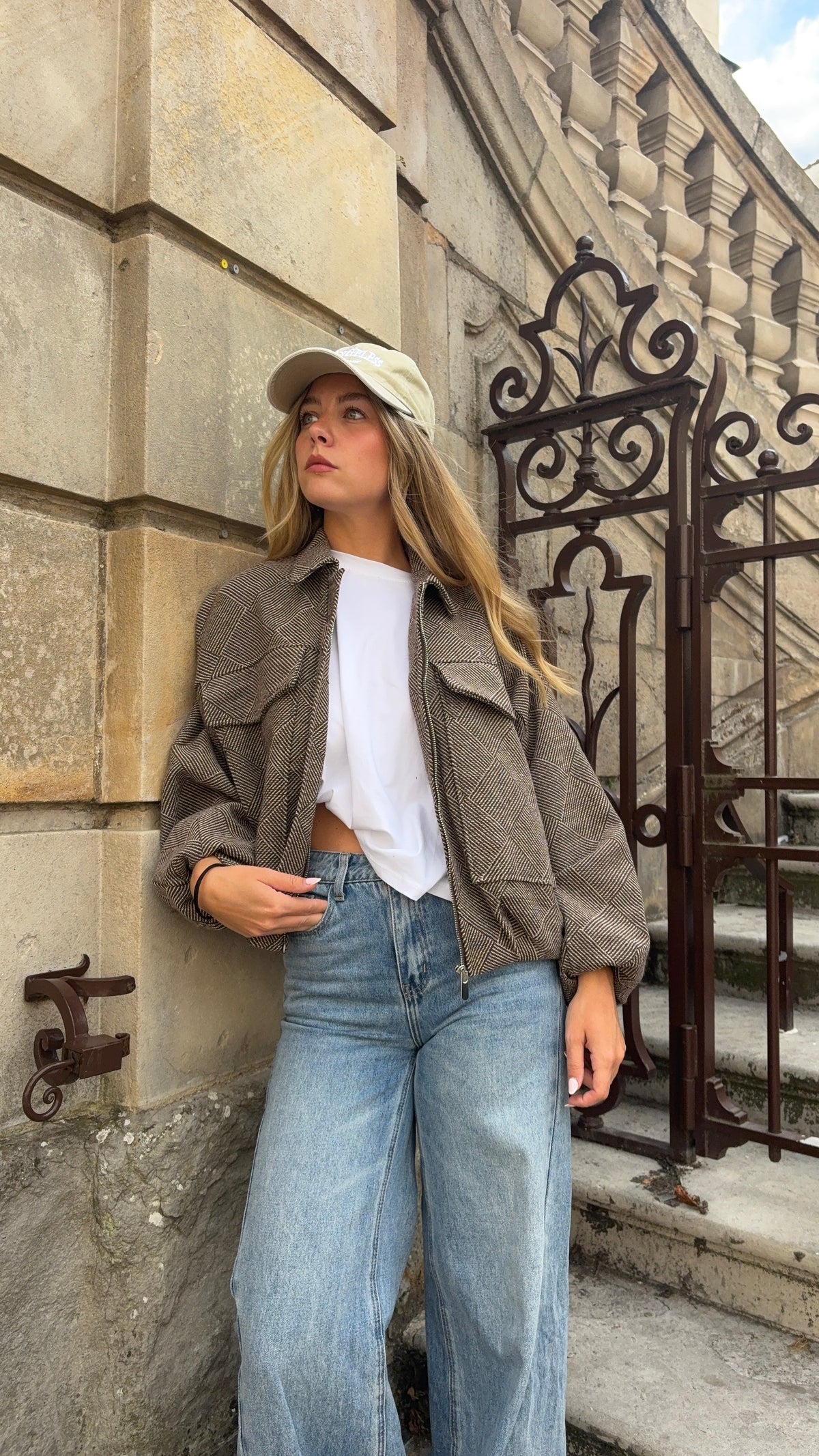 Veste bombers beige/marron - Billy