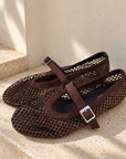 Ballerines marron à strass - LAURINE