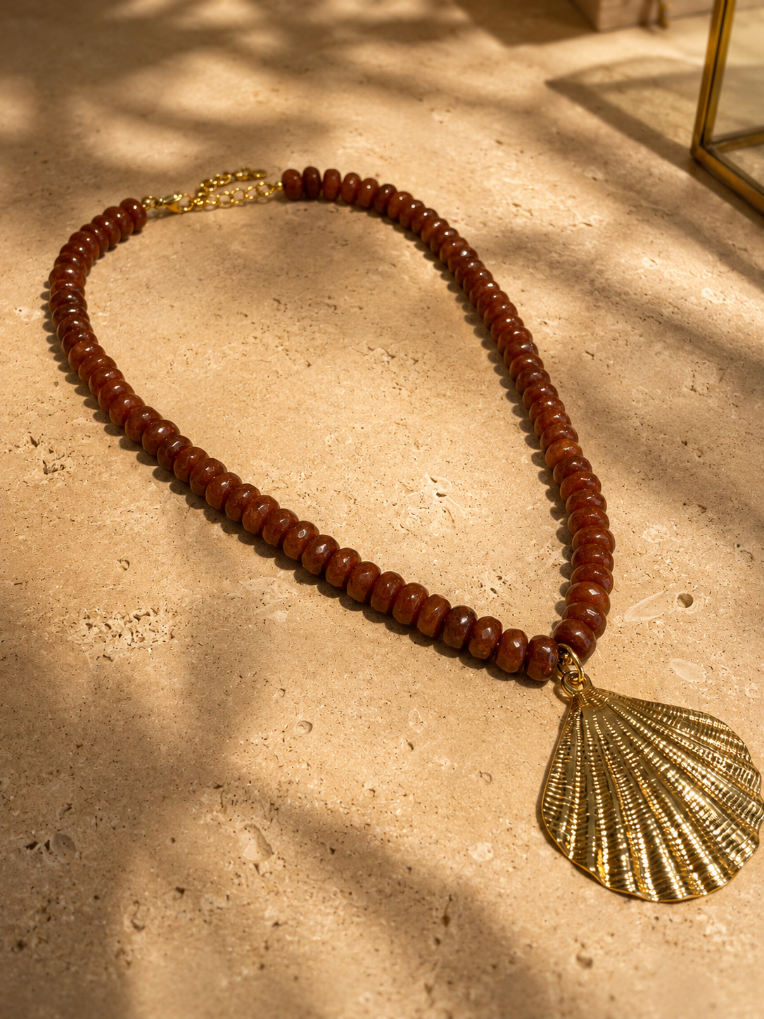 Collier Coquillage Marron - Ambre