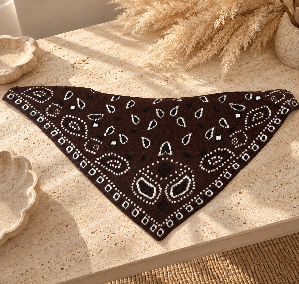 Triangle bandana marron - IRIS
