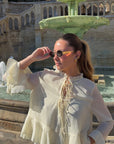 Blouse à volants Jaune Beurre - Louisa