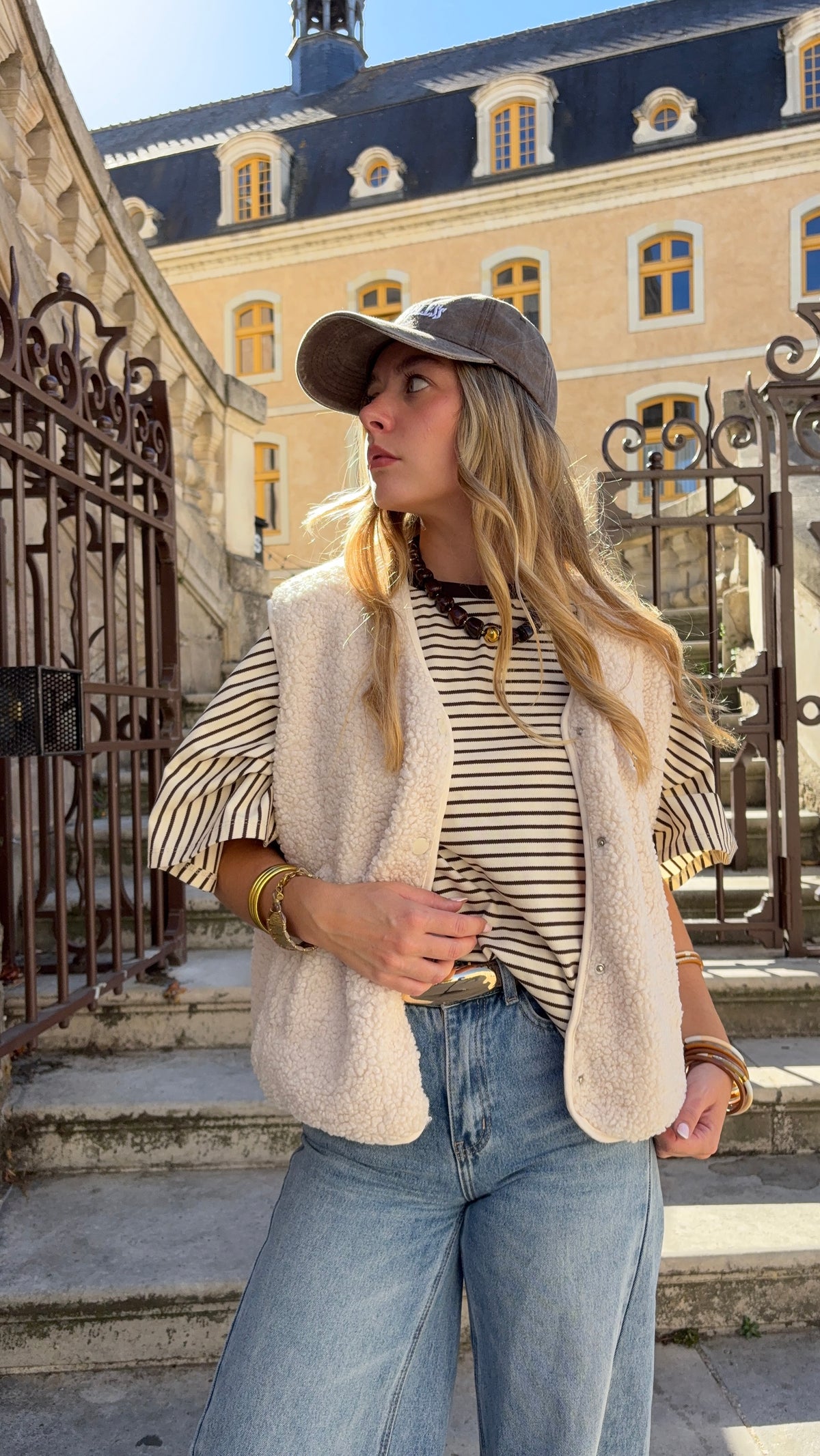 Veste sans manches beige - LAURA