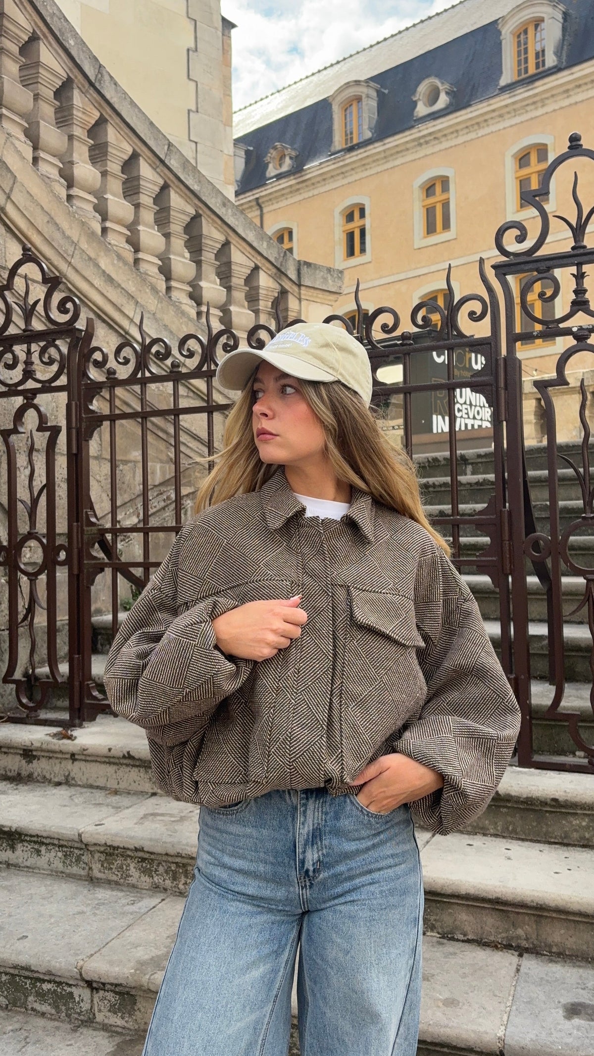Veste bombers beige/marron - Billy