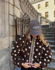 Veste polaire marron à pois - LOUANE