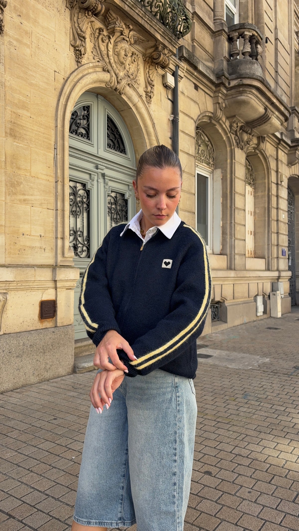Pull gilet bleu marine - AMOUR
