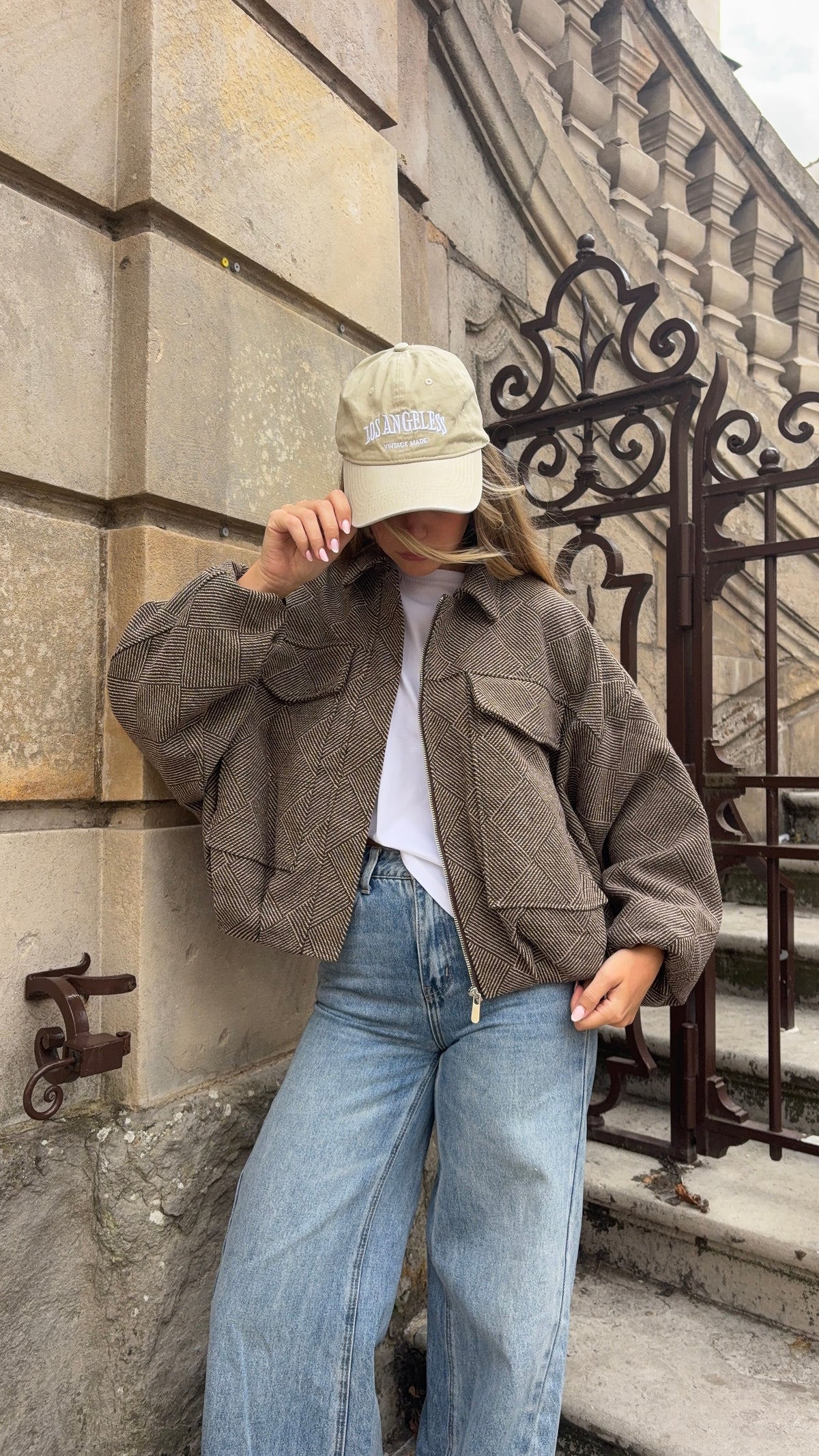 Veste bombers beige/marron - Billy