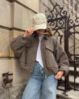 Veste bombers beige/marron - Billy