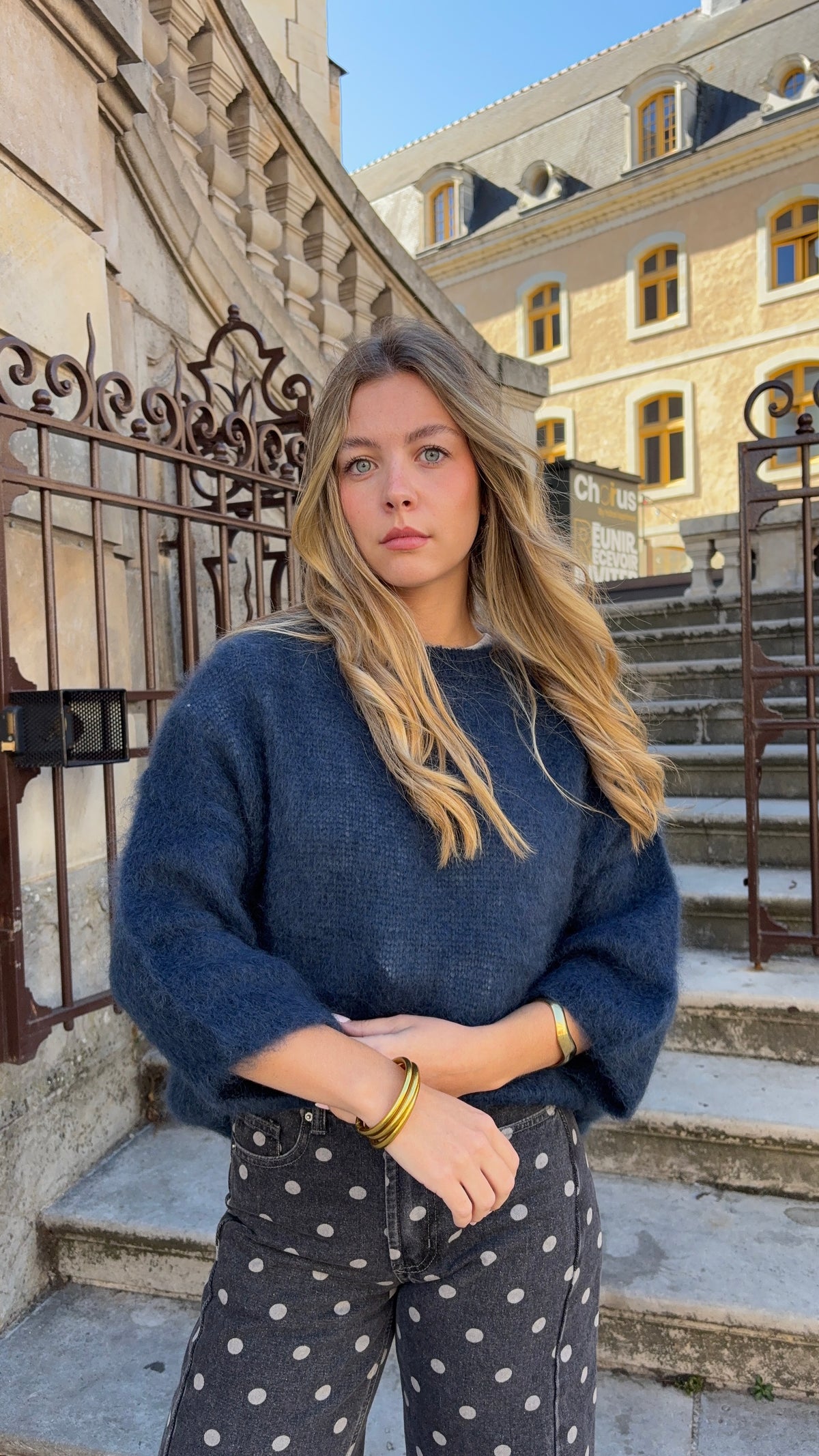 Pull Mohair bleu marine - NOA
