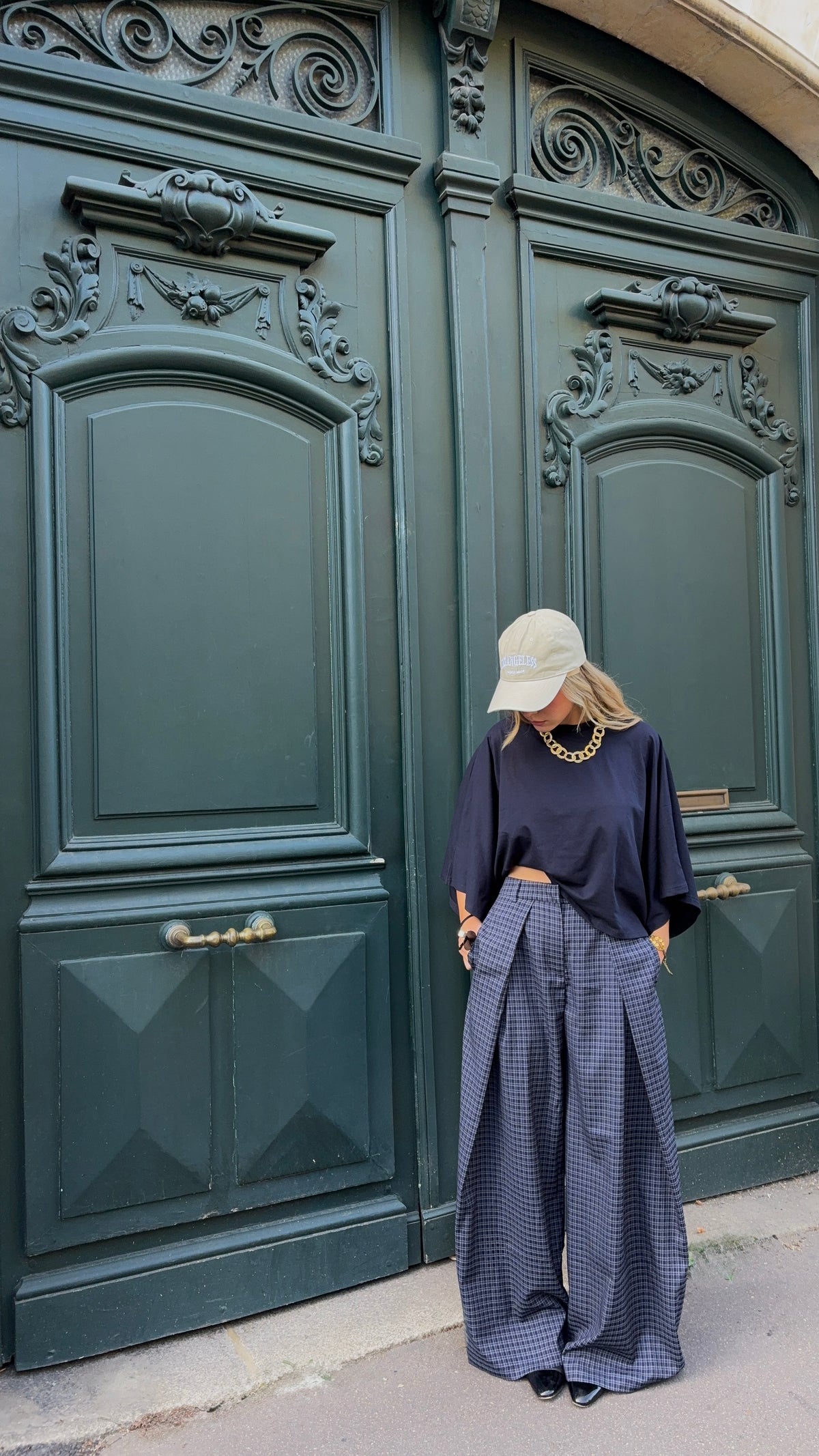Pantalon à carreaux bleu - ROMÉO