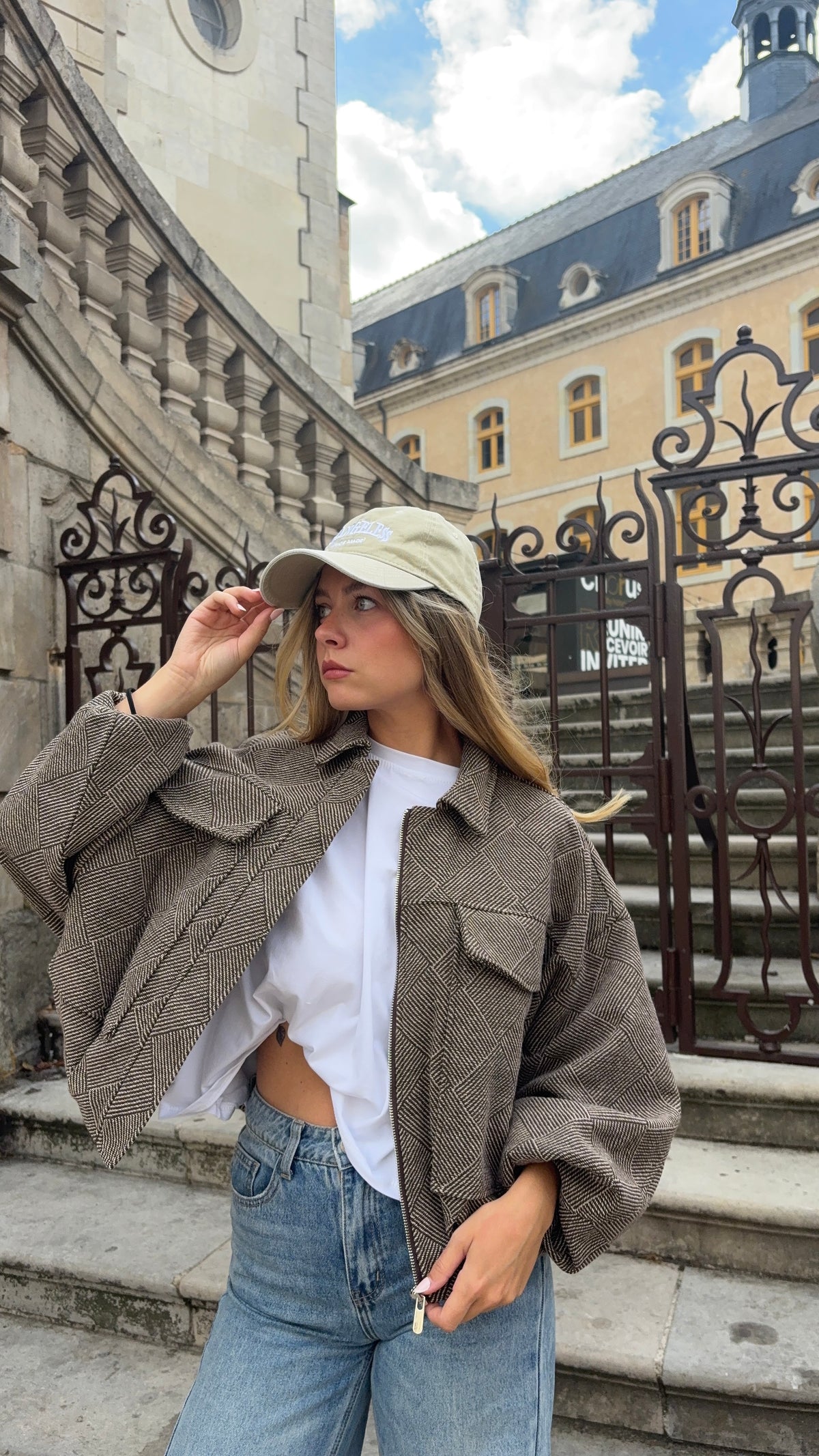 Veste bombers beige/marron - Billy
