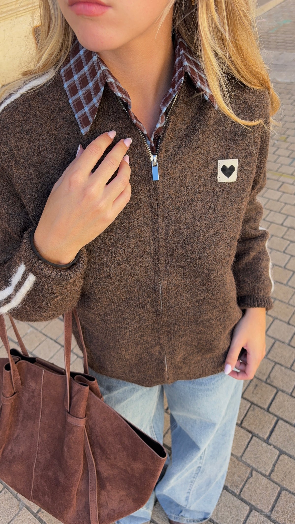 Pull Gilet marron - AMOUR