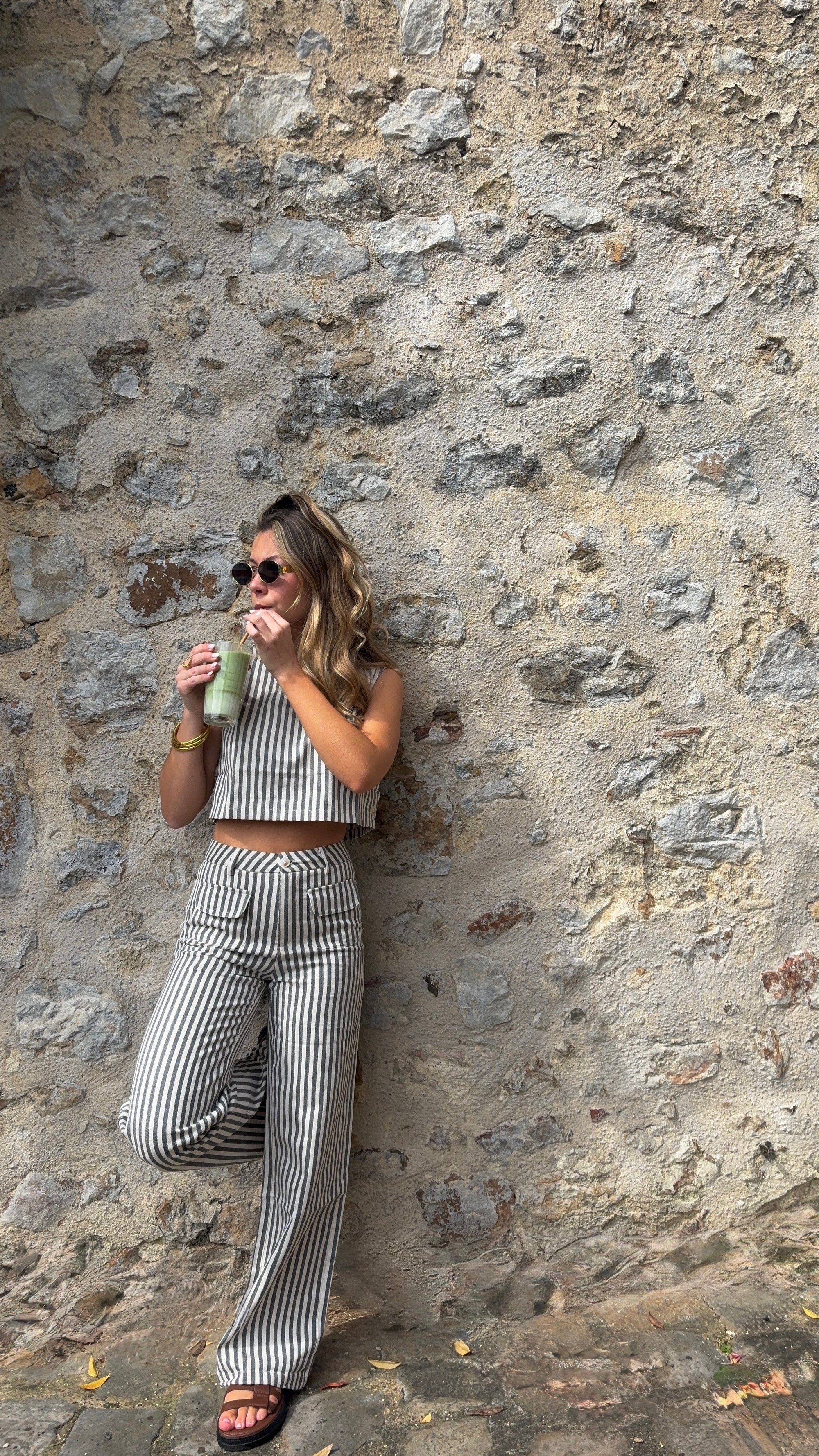 Pantalon Rayé Gris - Nela