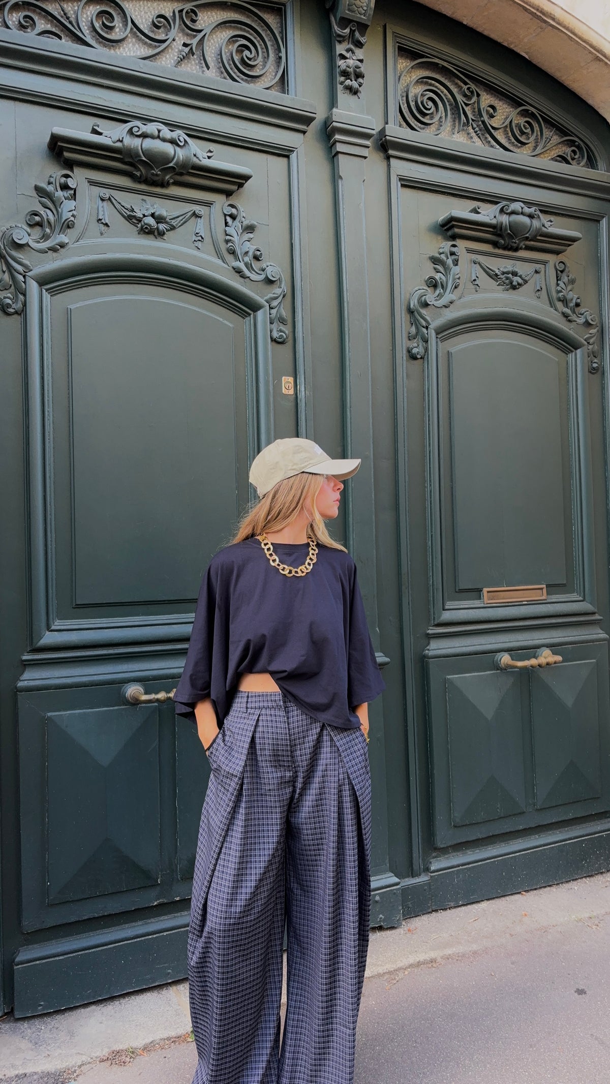 Pantalon à carreaux bleu - ROMÉO