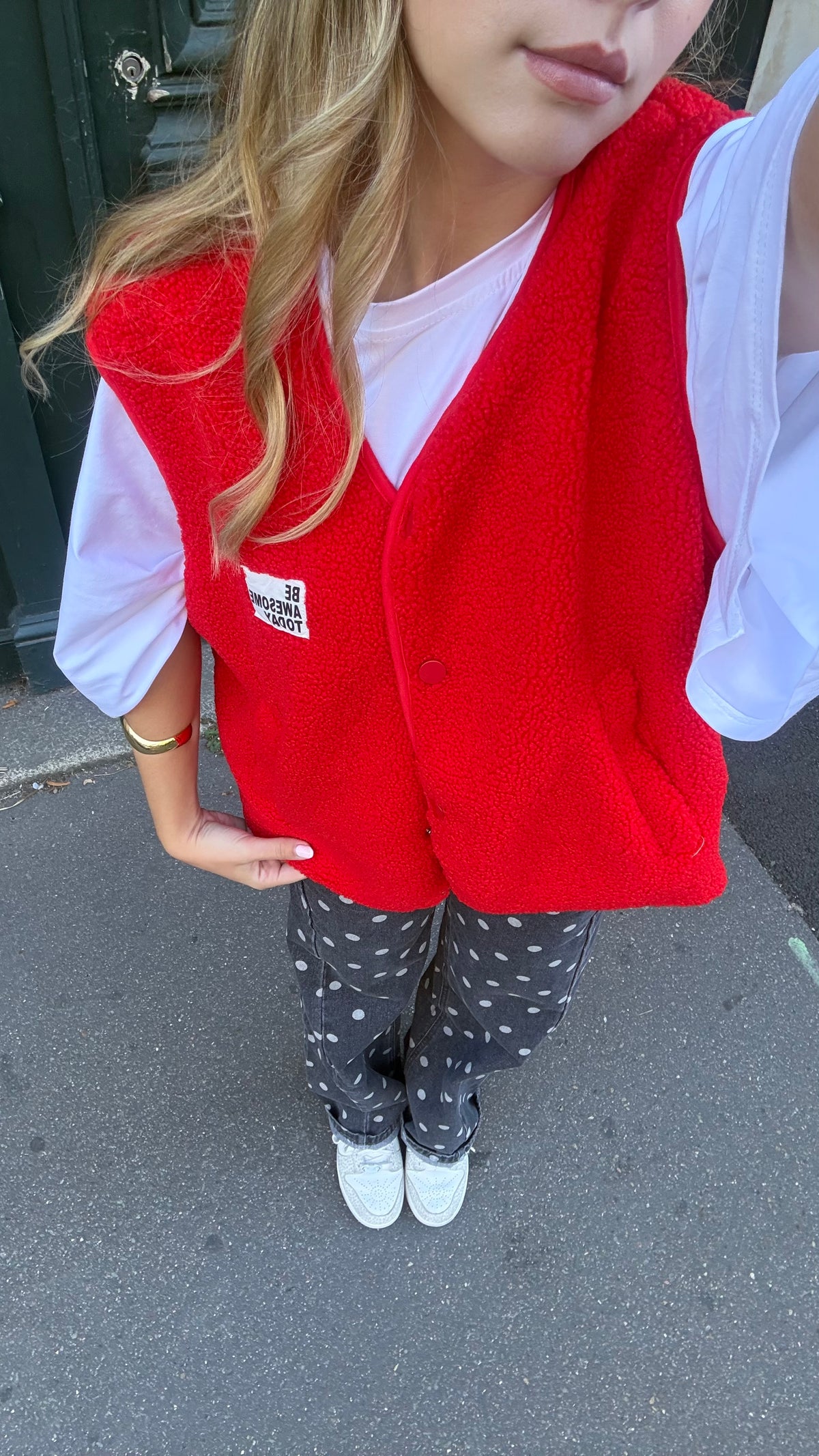 Veste sans manches Rouge - LAURA