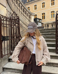 Veste fluide à carreaux marron - AYA