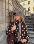 Veste polaire marron à pois - LOUANE
