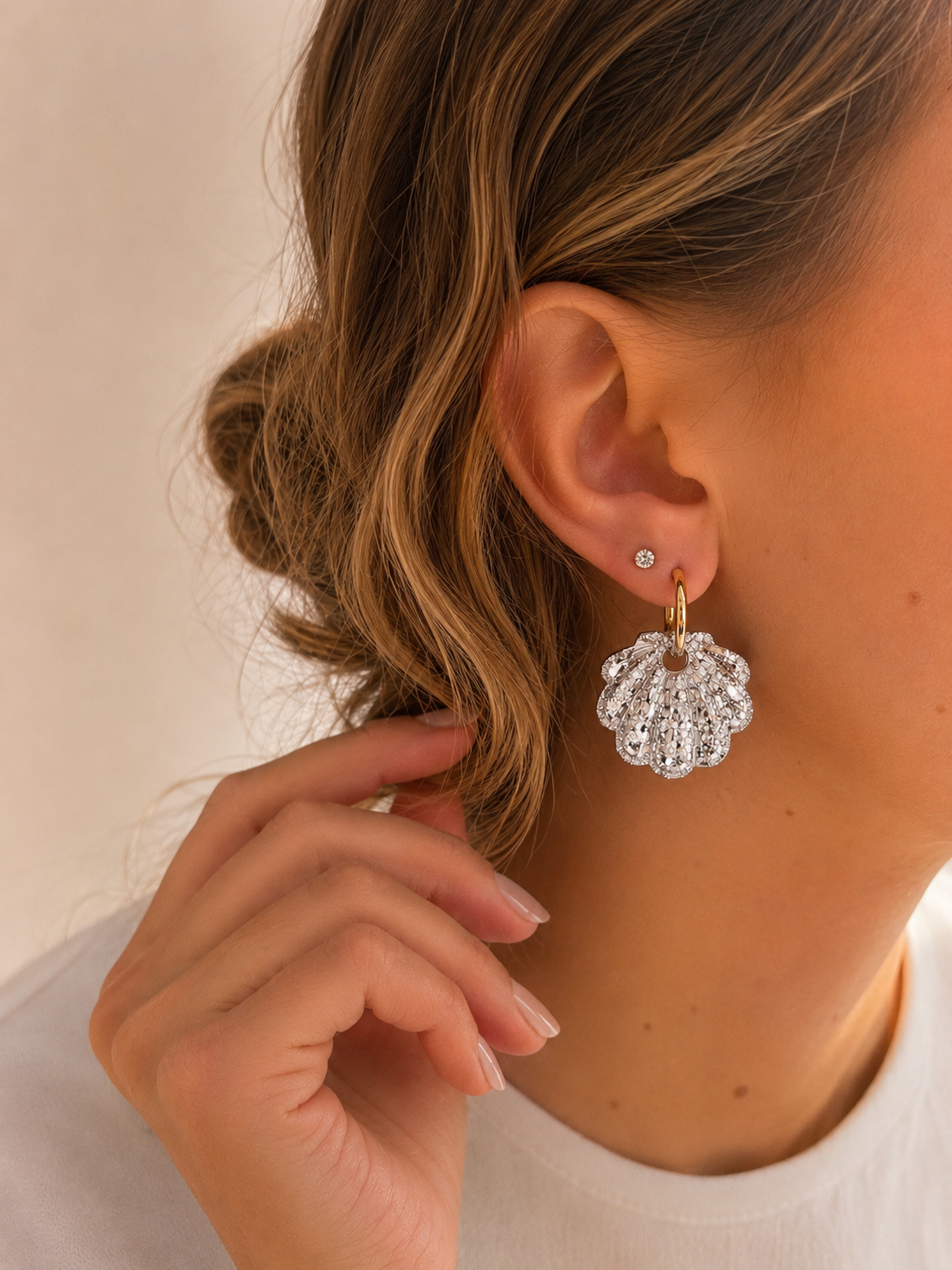 Boucles d’oreilles Argenté- Shell