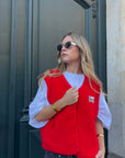 Veste sans manches Rouge - LAURA