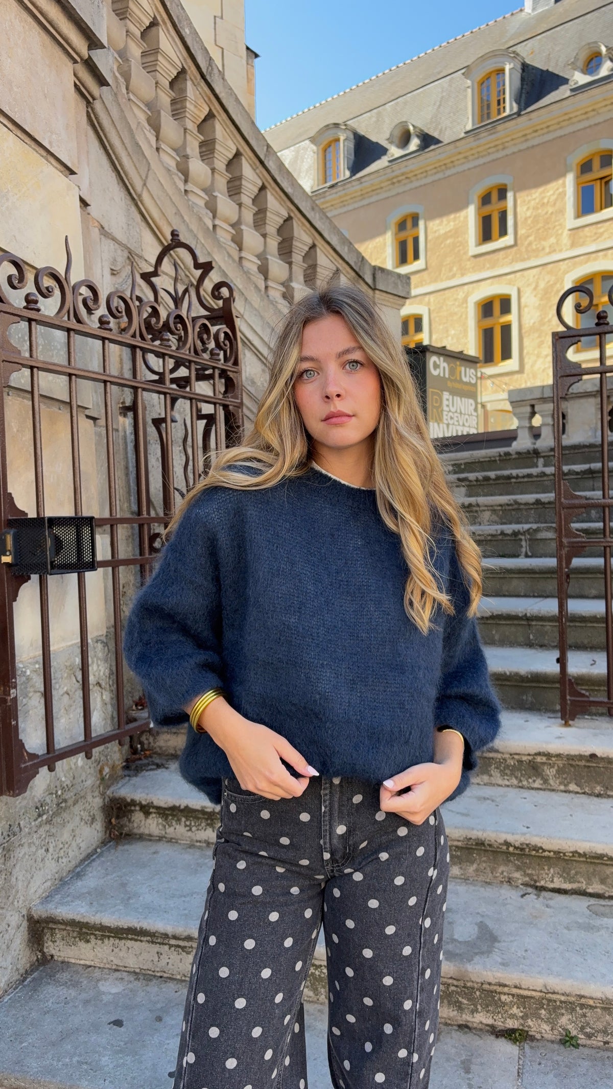 Pull Mohair bleu marine - NOA