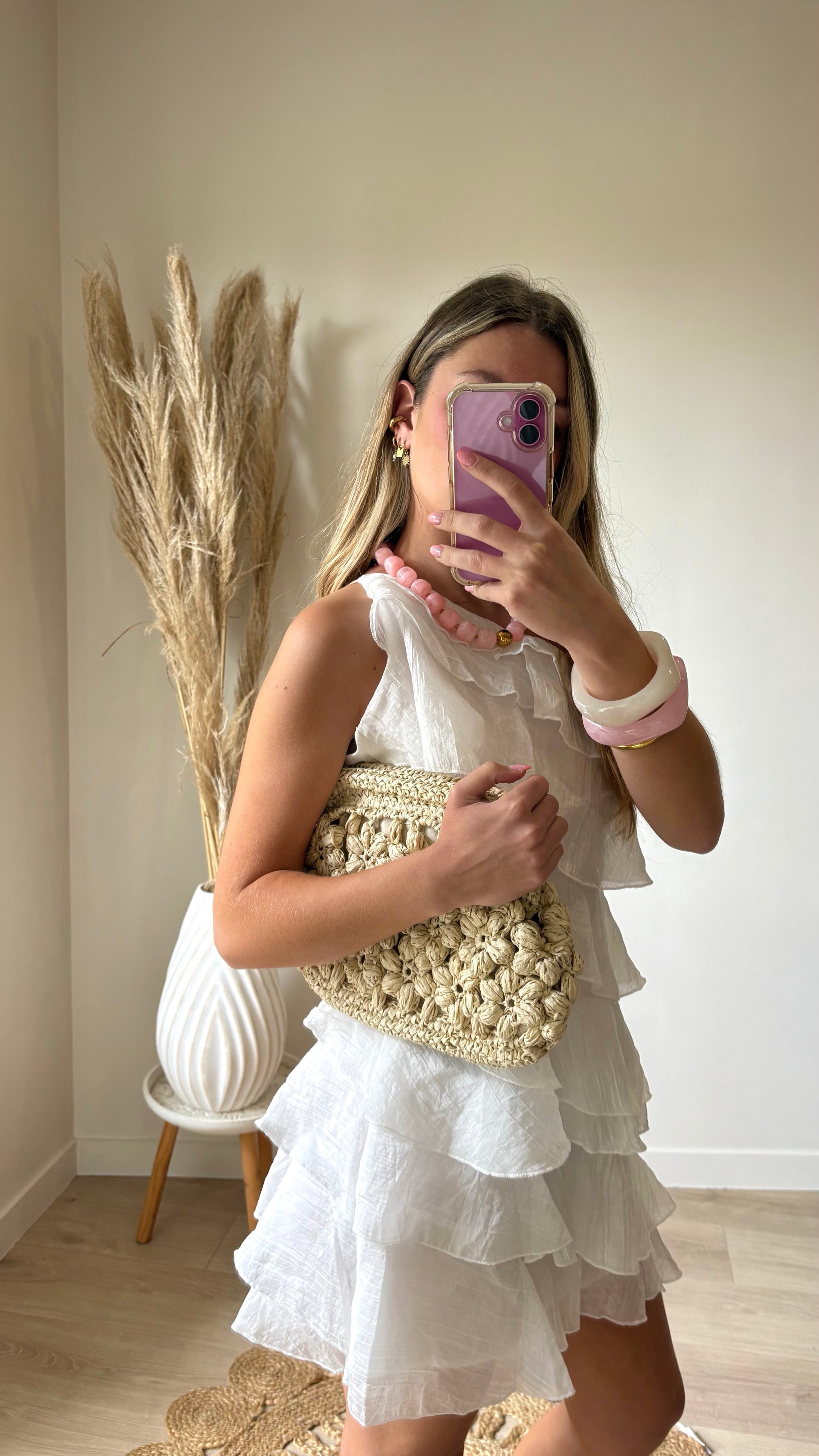 Pochette Pâquerettes Raphia - Andrea