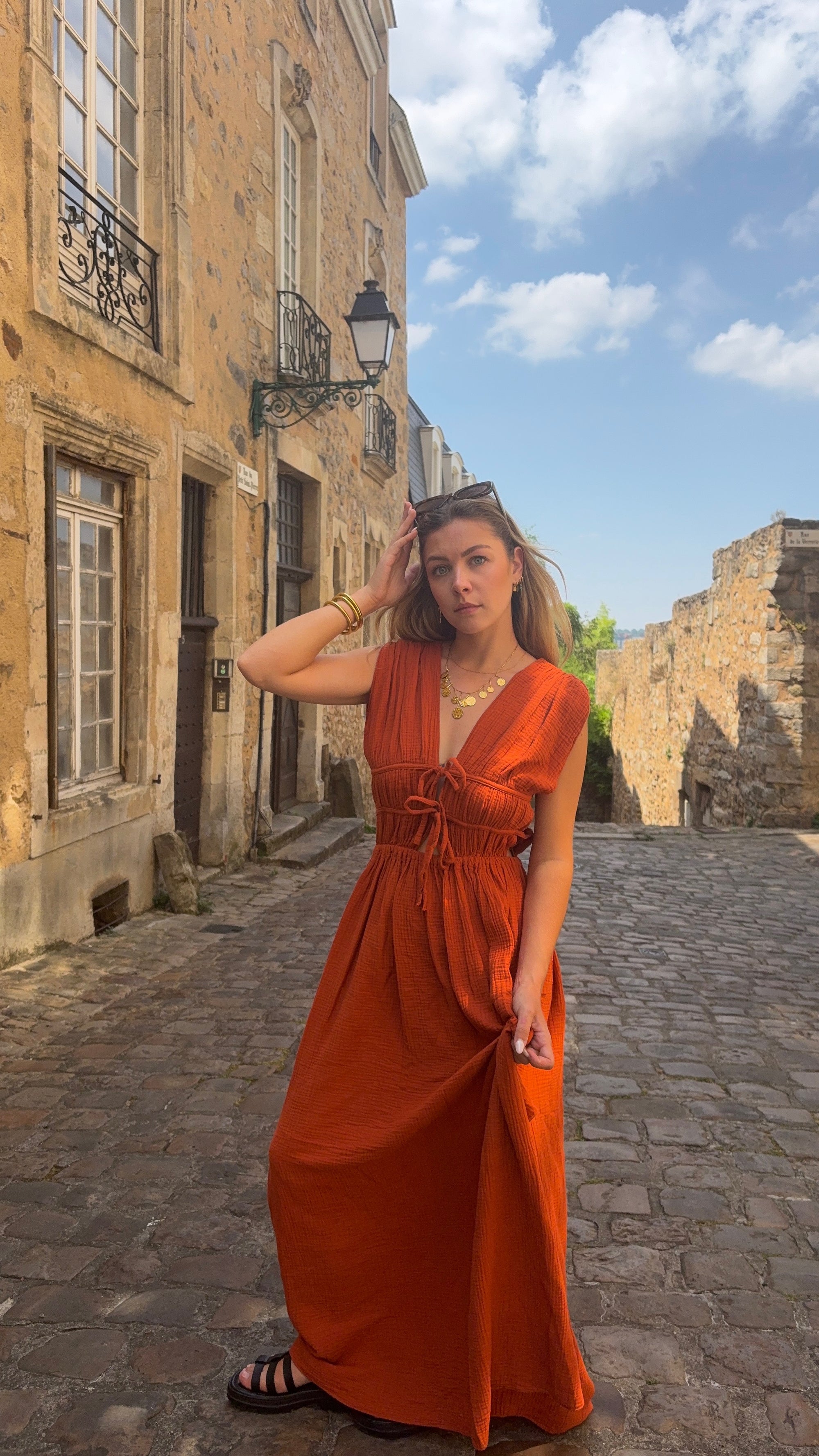 Robe Longue Brique - Inès