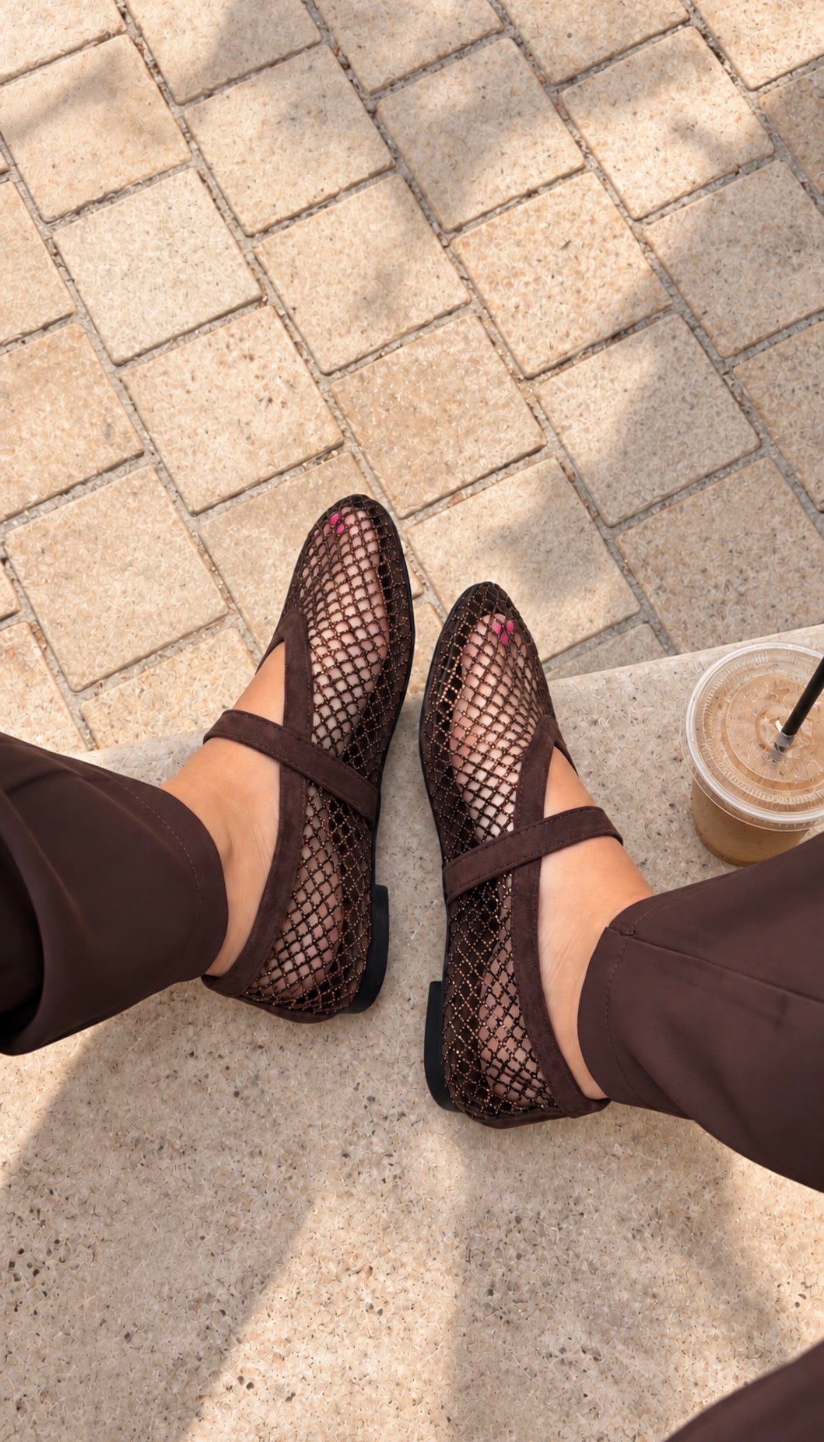 Ballerines marron à strass - LAURINE
