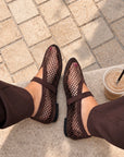 Ballerines marron à strass - LAURINE