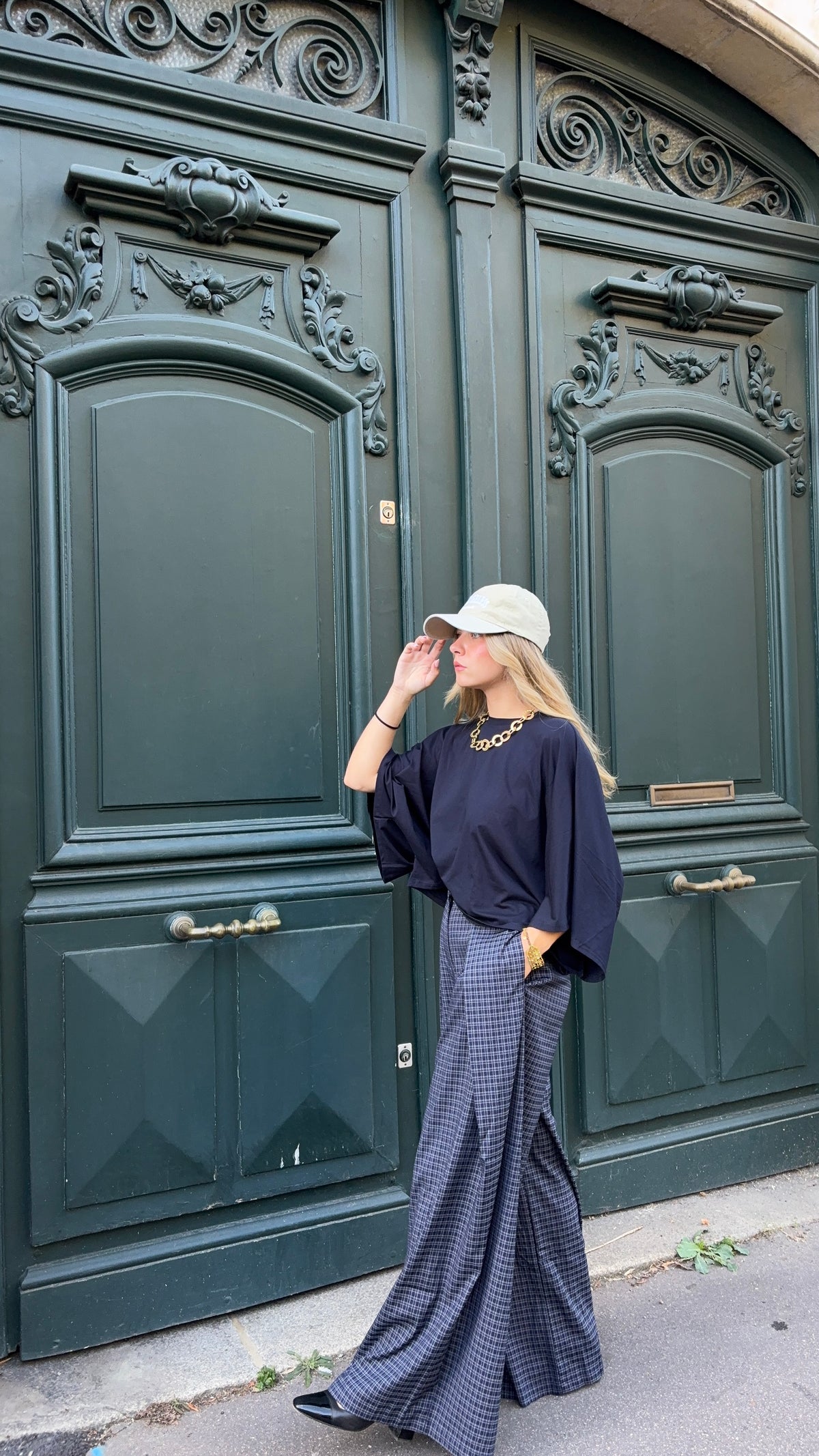 Pantalon à carreaux bleu - ROMÉO
