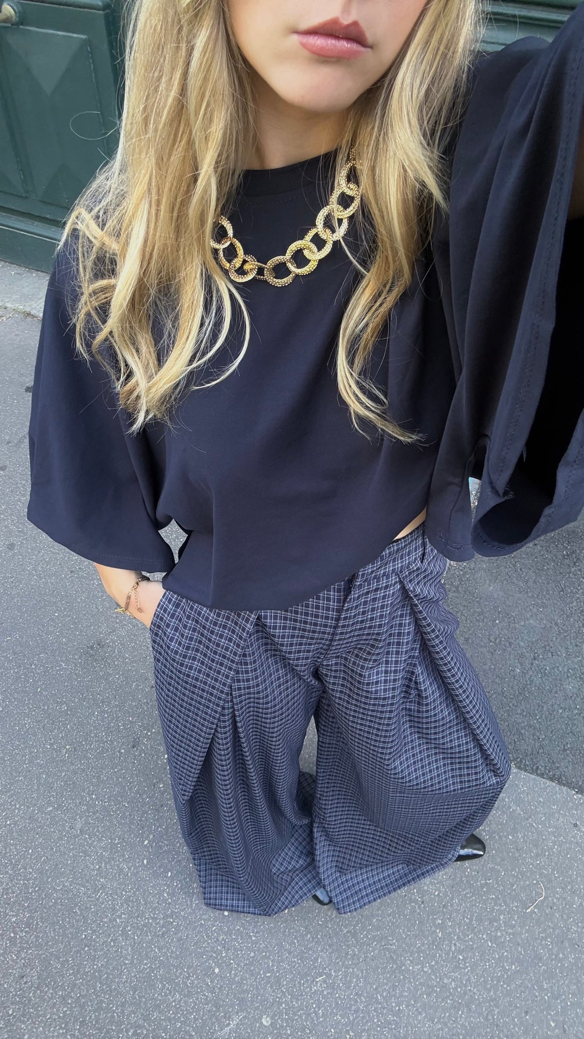 Pantalon à carreaux bleu - ROMÉO
