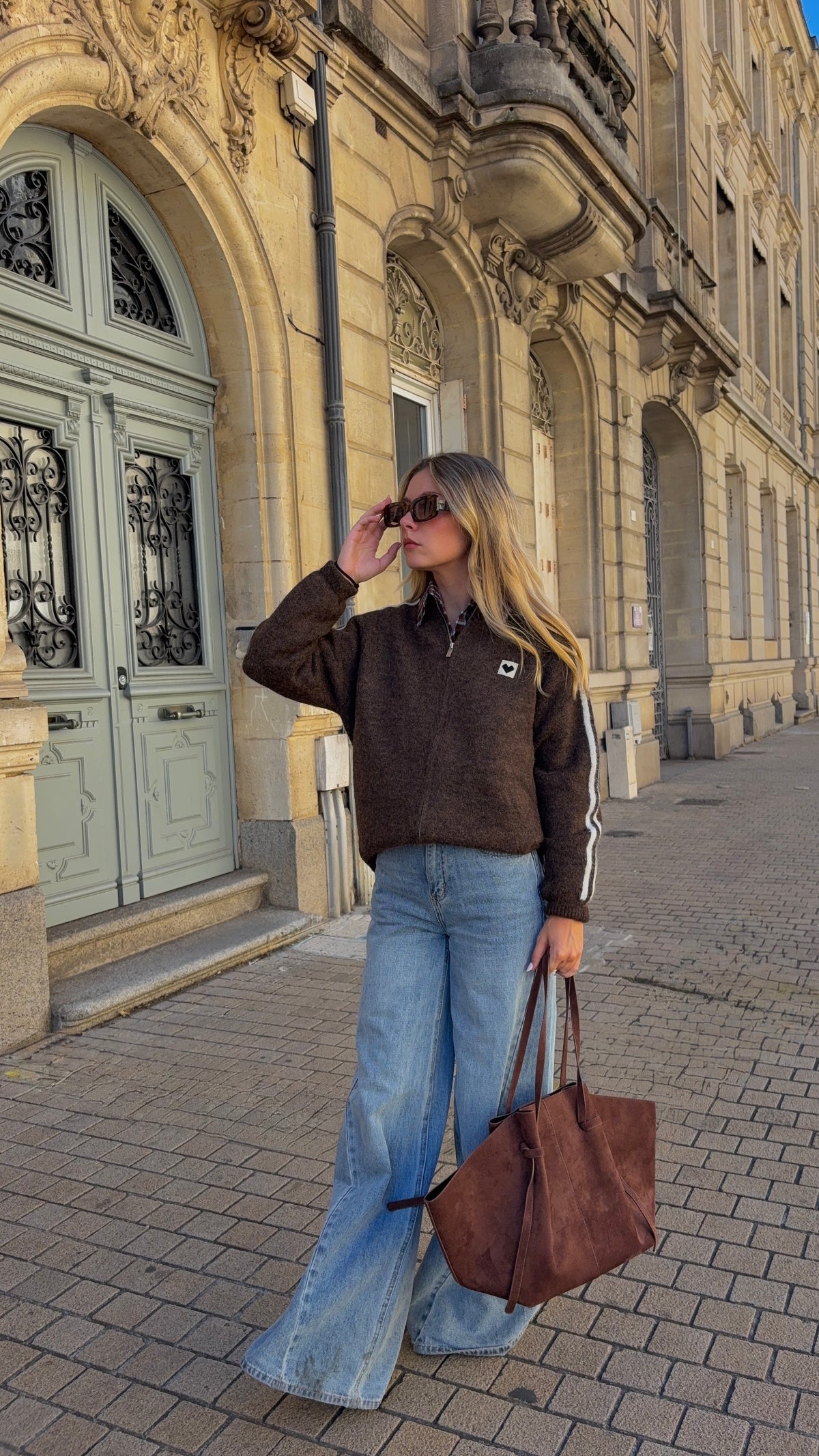 Pull Gilet marron - AMOUR