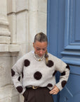 Pull beige à pois -  HAPPY