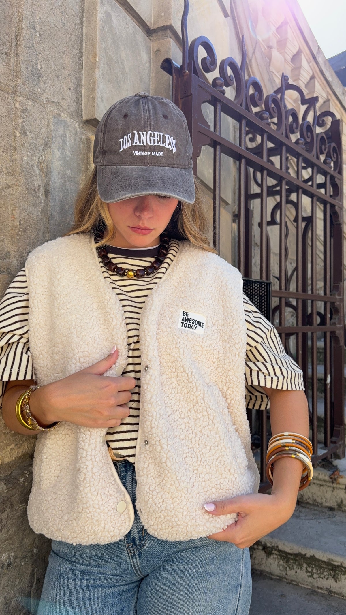 Veste sans manches beige - LAURA